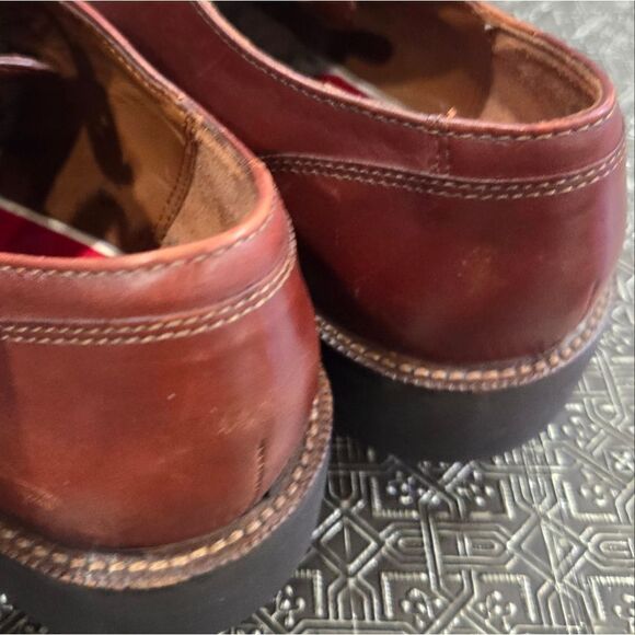 🐢 ECCO  Lisbon Plain Toe Cognac Brown Leather Oxford Shoes. Size EU42 US8-8.5 - Picture 6 of 13